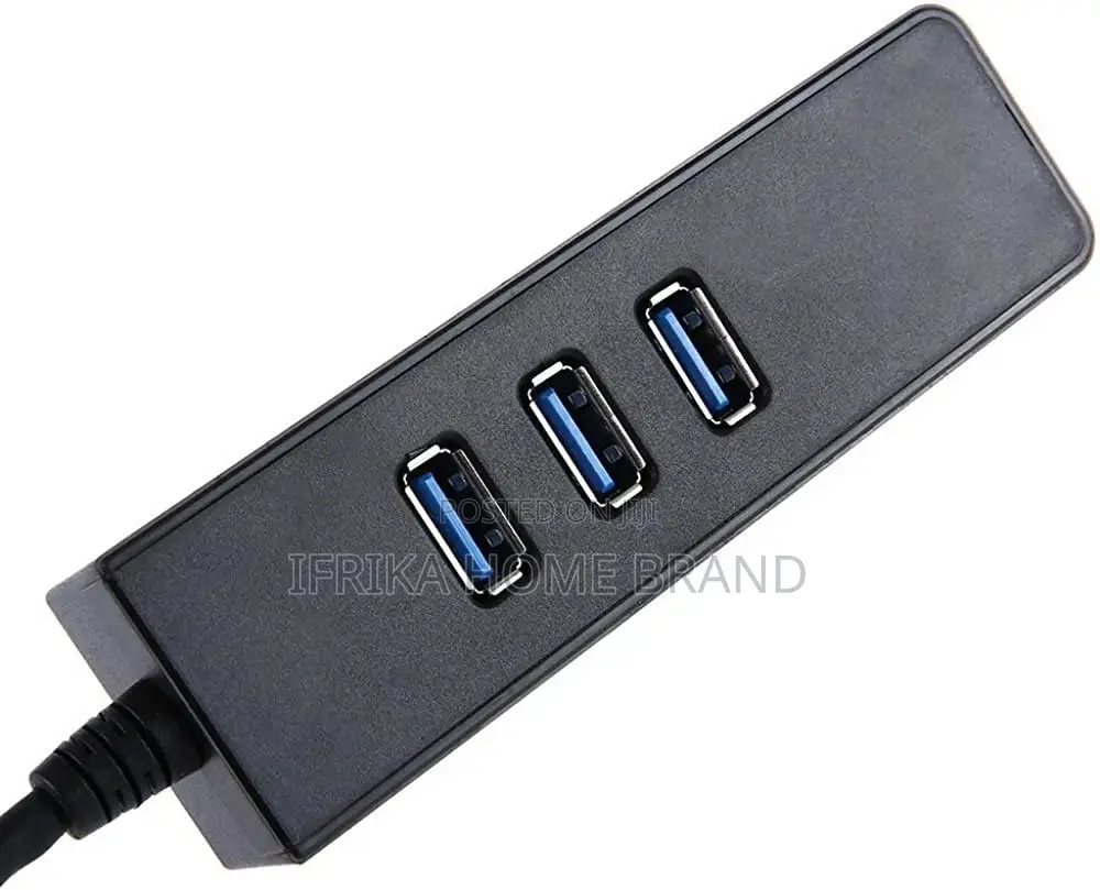 3-Ports USB 3.0 Hub Adapter With Gigabit Ethernet Adapter