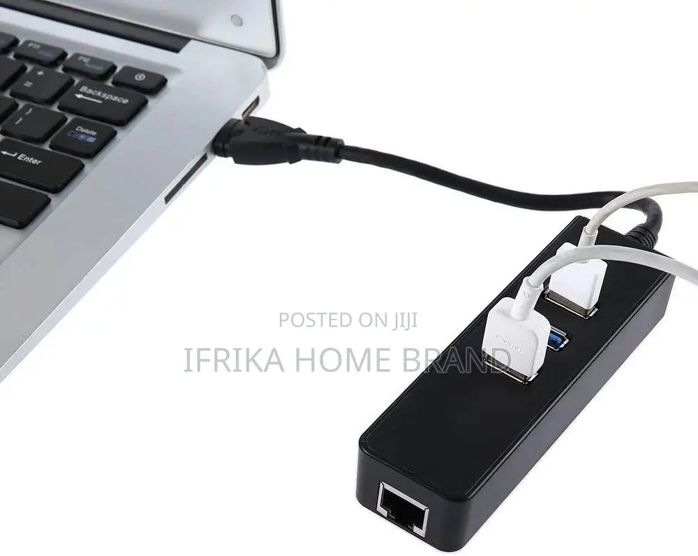 3-Ports USB 3.0 Hub Adapter With Gigabit Ethernet Adapter