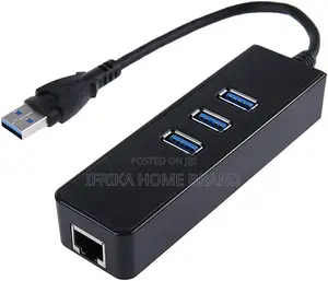 3-Ports USB 3.0 Hub Adapter With Gigabit Ethernet Adapter