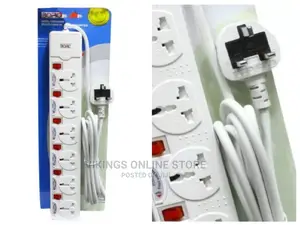 Borl 6-Ways Heavy Duty Premium Extension Socket – White