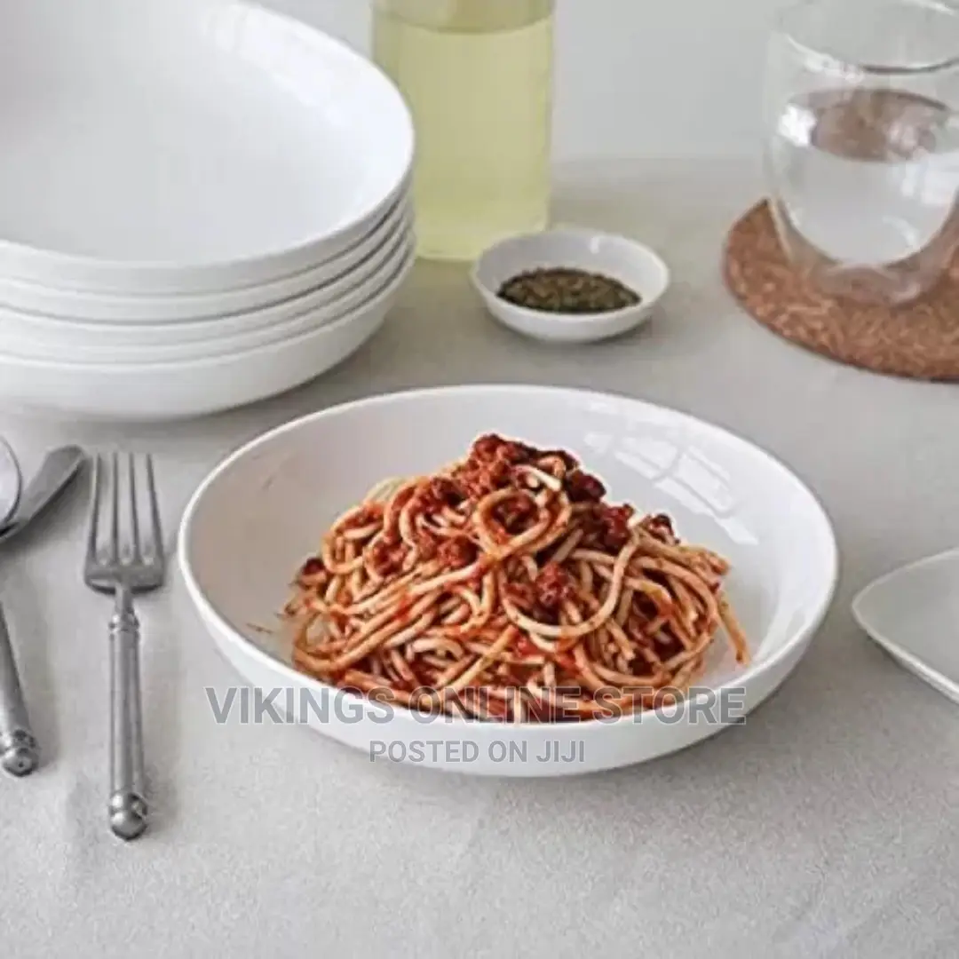 6 Pieces of Deep Soup Plates Bowls, White