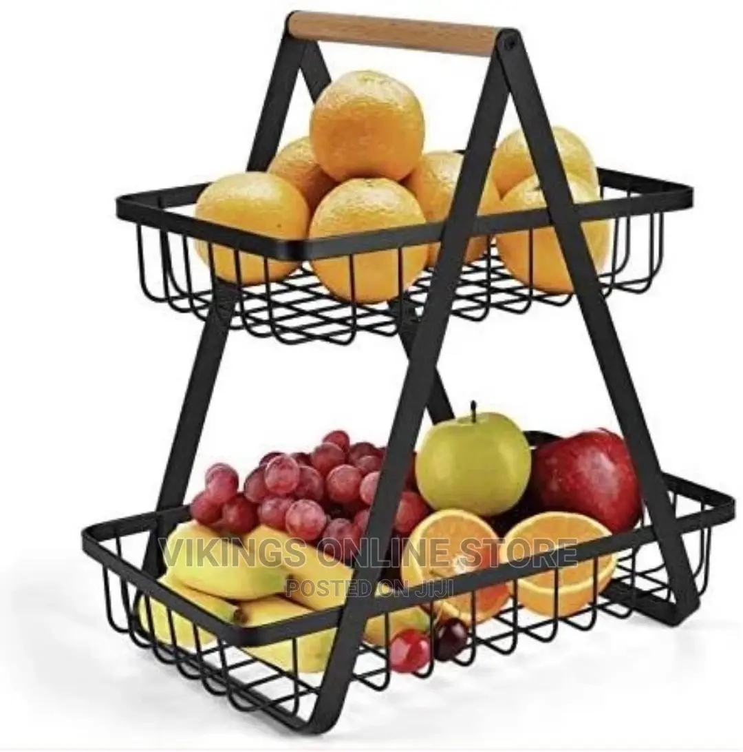 2-Tier Countertop Fruit Basket Bowl Bread Basket