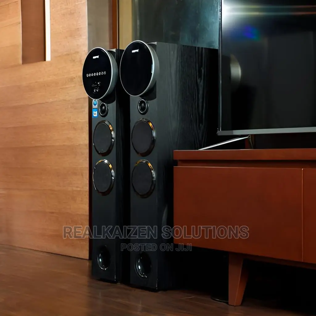 GEEPAS 2.0 Bluetooth USB SD FM Mic RC Tower Speaker System