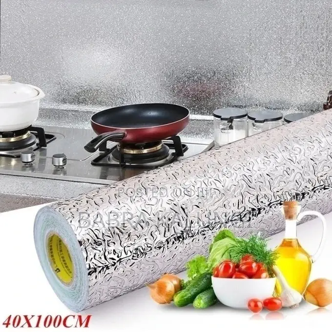 Kitchen Oil_ Proof Aluminum Foil Sticker Wall Paper