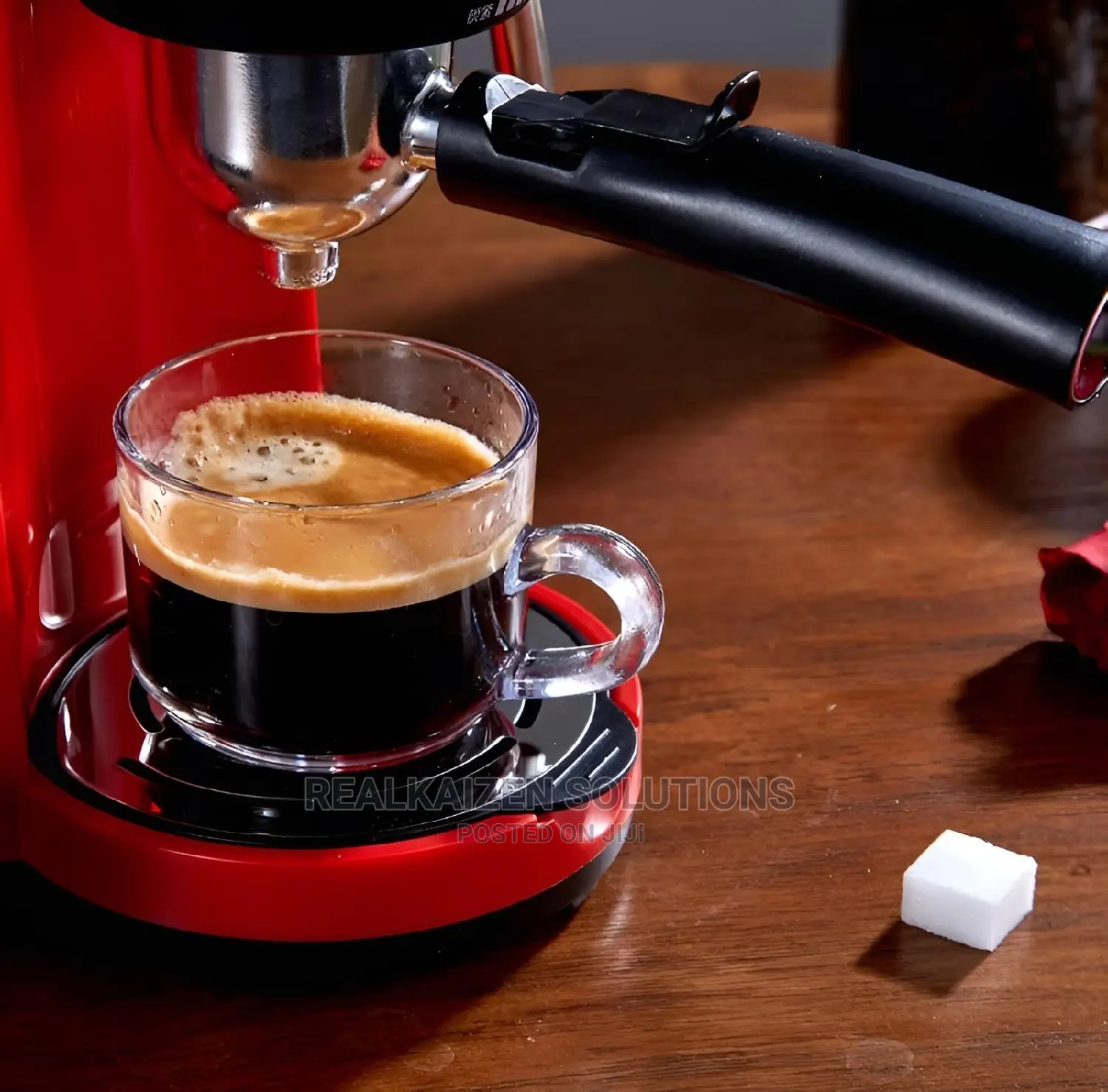 KRYPTON Red 4 Cup Espresso Coffee Machine 800w