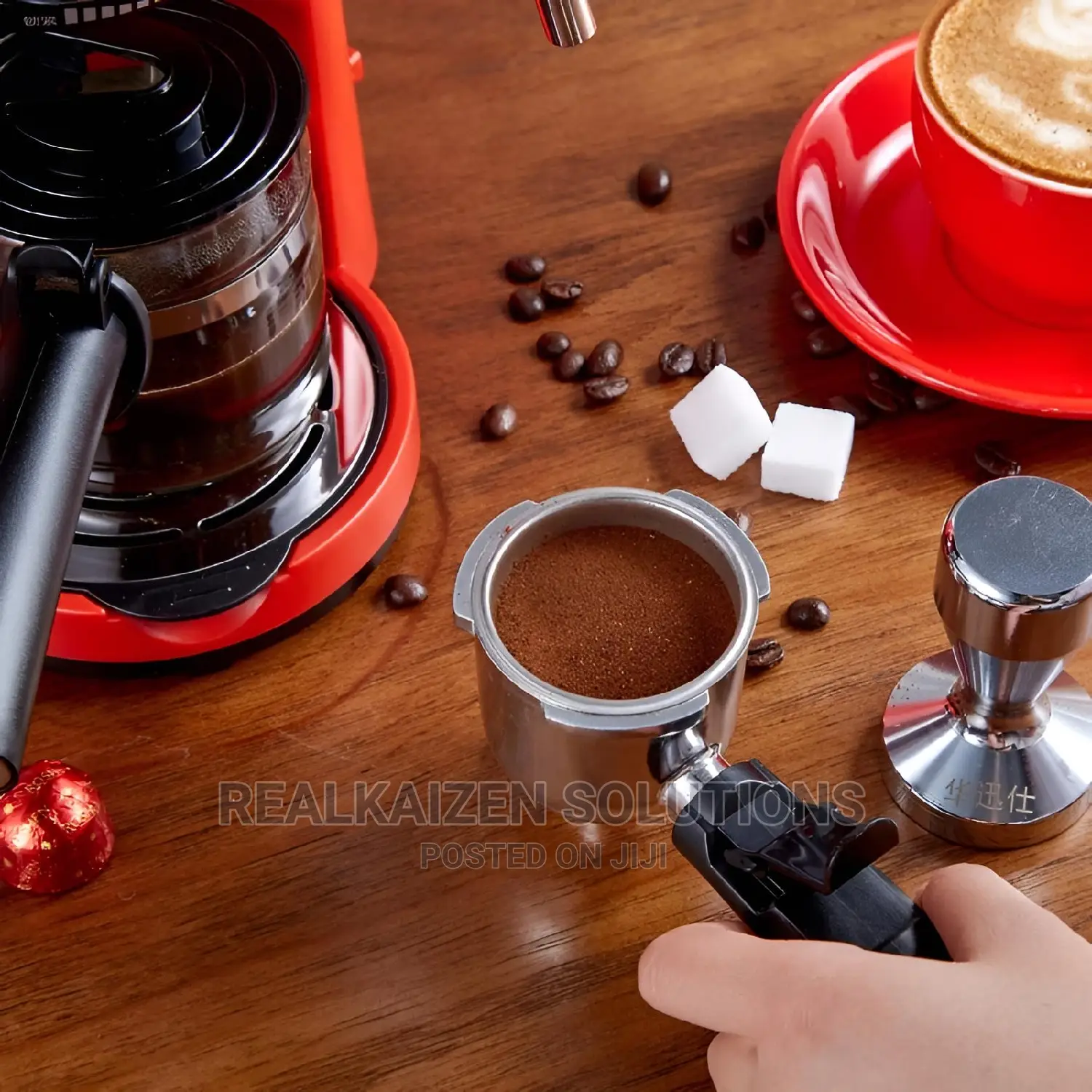 KRYPTON Red 4 Cup Espresso Coffee Machine 800w