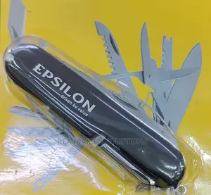 EPSILON 15 In 1 Black Swiss Army Knife With Belt Store Pouch