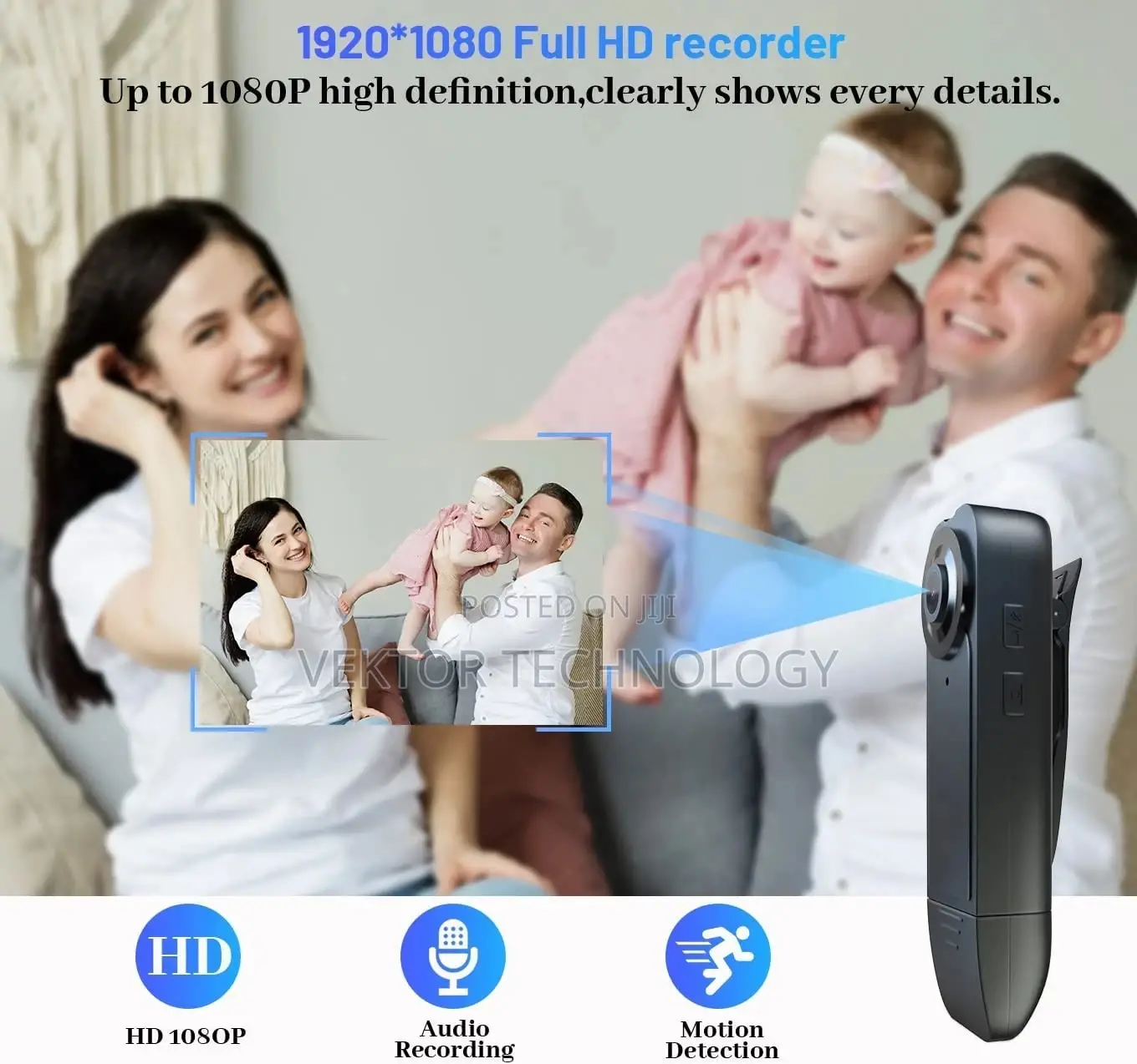 Mini Body Camera, 1080P Hd Wearable Camera Back Clip Cam,