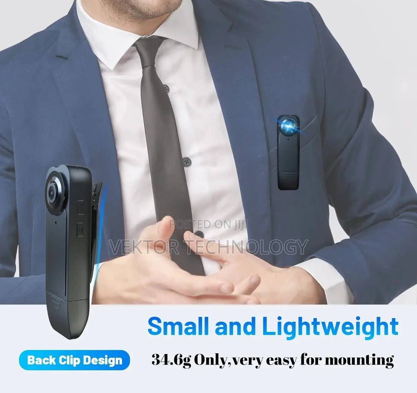 Mini Body Camera, 1080P Hd Wearable Camera Back Clip Cam,