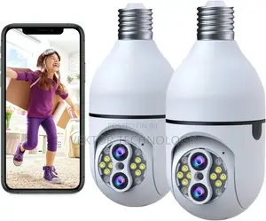 10X Hybrid Zoom 2MP Wireless Light Bul B Security Camera,