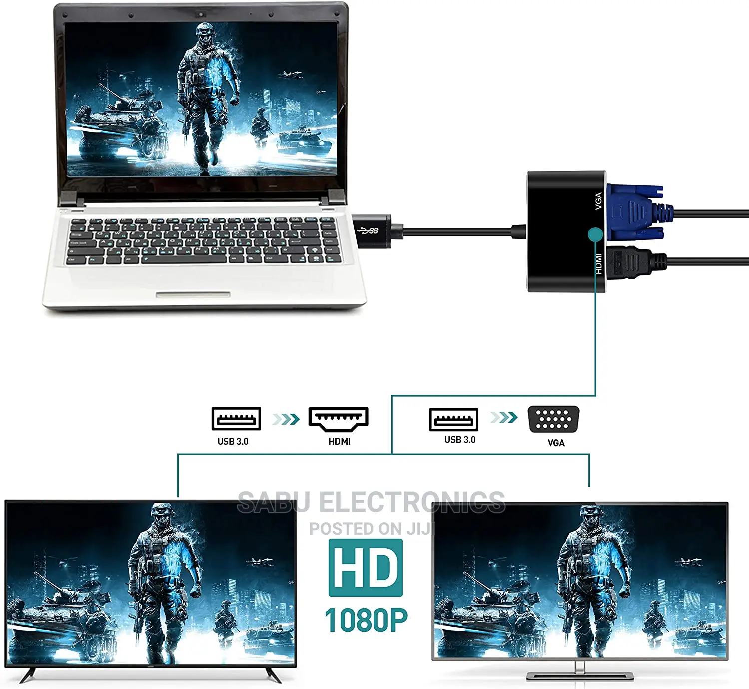 USB to HDMI and VGA Adapter