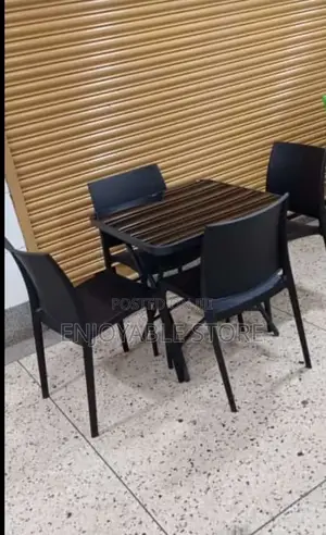 Photo - Plastic Chairs N Table(Glass)