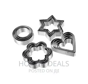 12 Piece, 4 Shape Stainless Steel Cookie Cutters – Silver