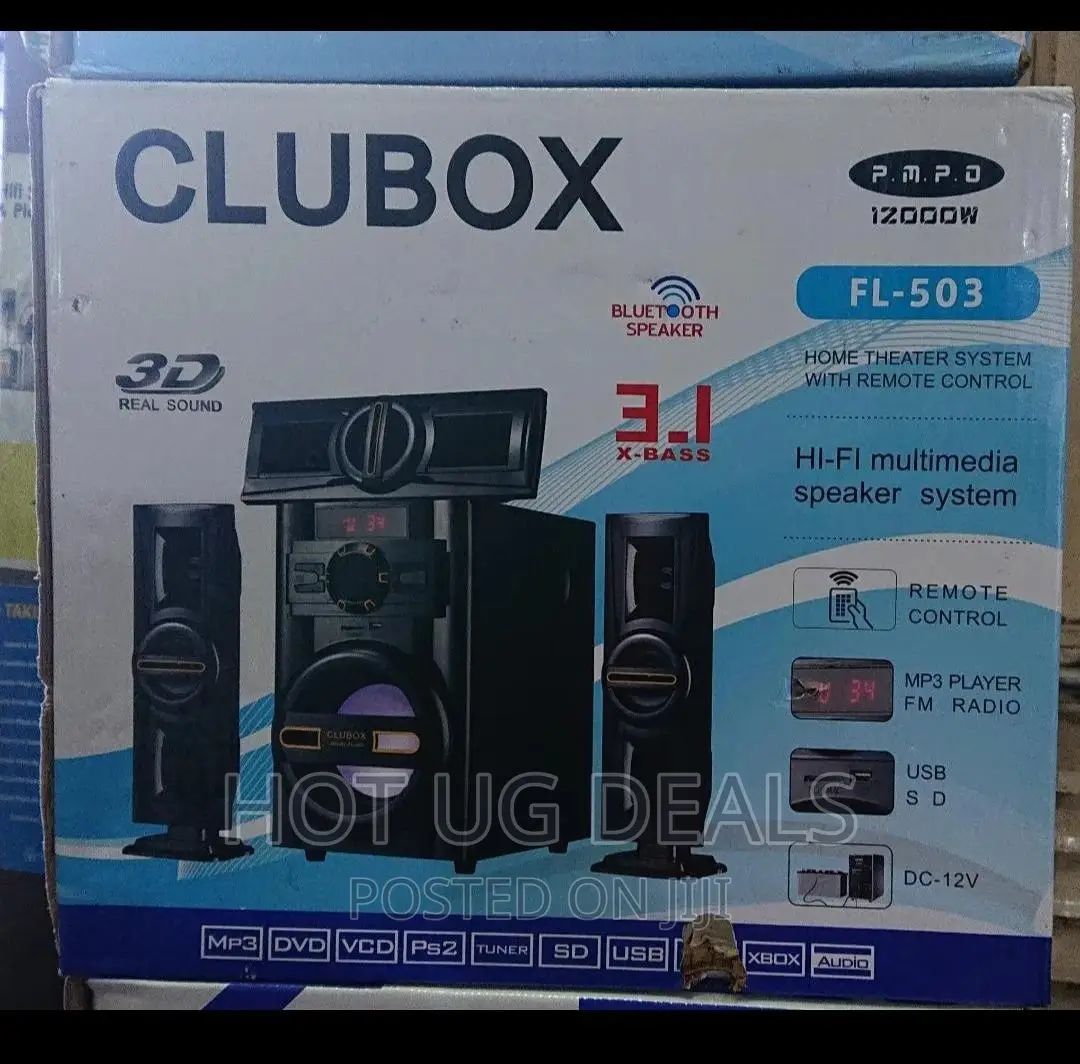 3.1 Clubox Bluetooth Home Theater Speaker Woofer - Black