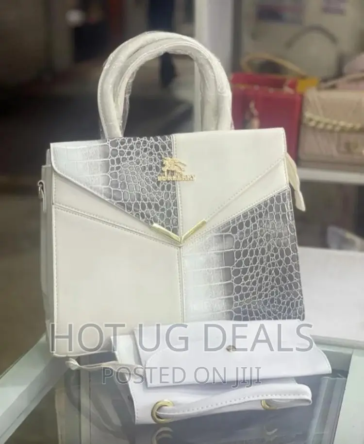 3 in 1 Ladies Designer Handbags- White