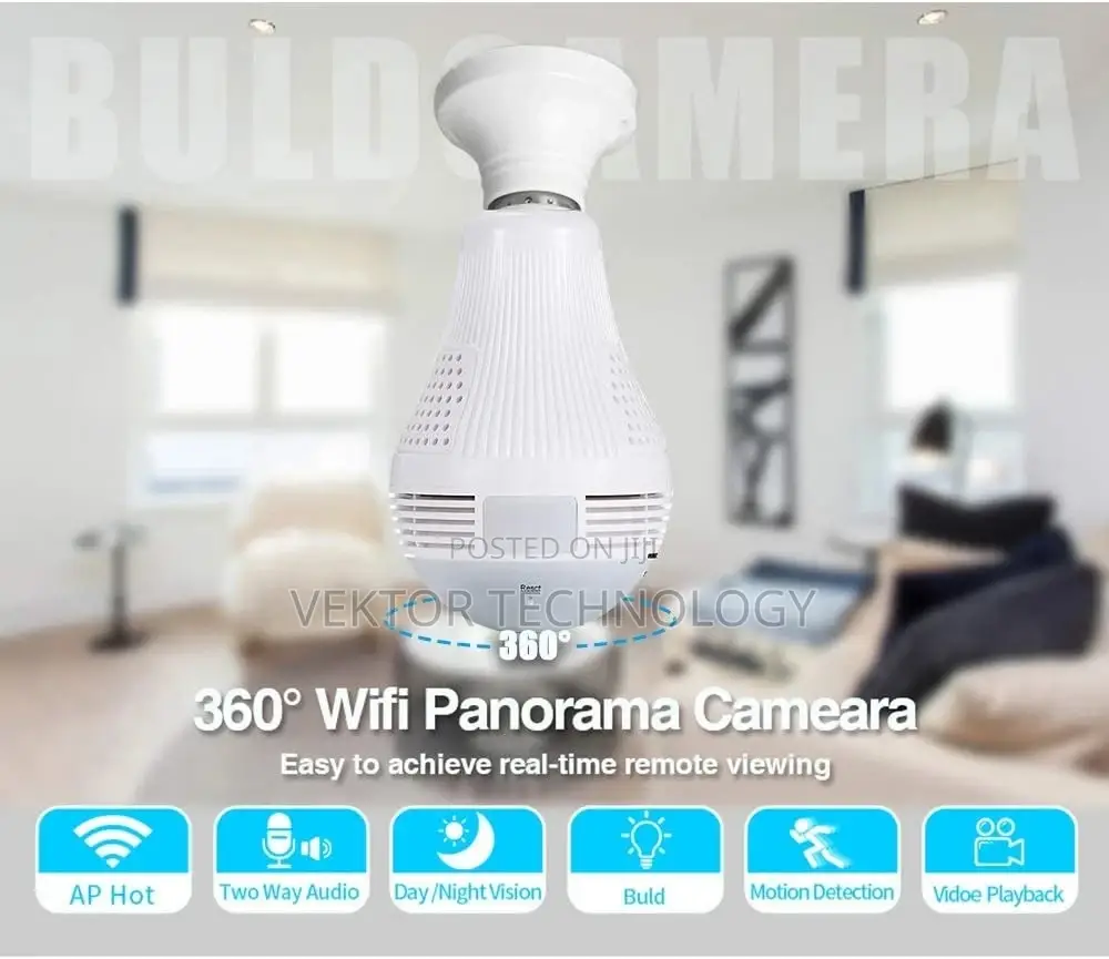 Wifi Bulb Camera Light, 1080p Smart Security Camera Bulb,