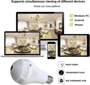 Wifi Bulb Camera Light, 1080p Smart Security Camera Bulb,