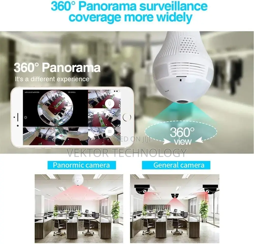 Wifi Bulb Camera Light, 1080p Smart Security Camera Bulb,