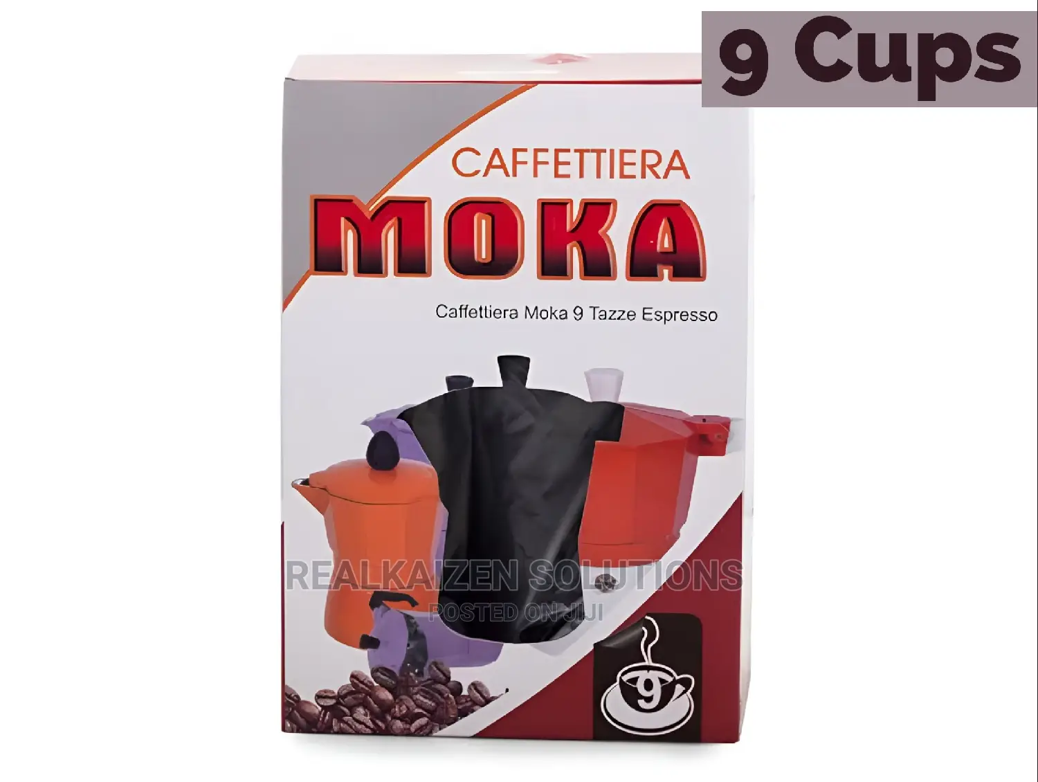 CAFFETTIERA 9 Cup Aluminum Stovetop Coffee Espresso Moka Pot