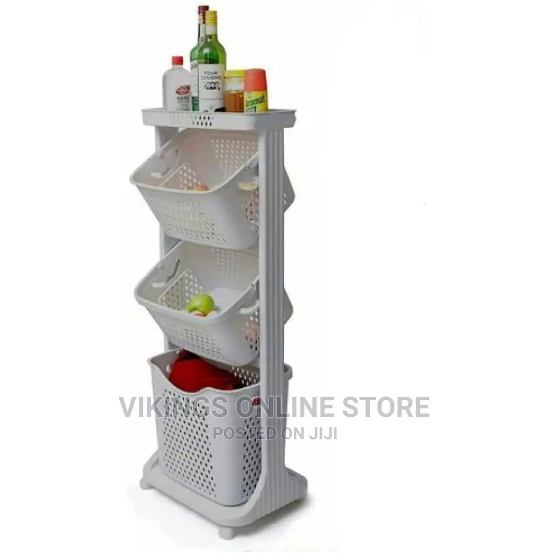 4 Tier Plastic Bathroom Kitchen Storage Rack Trolley –