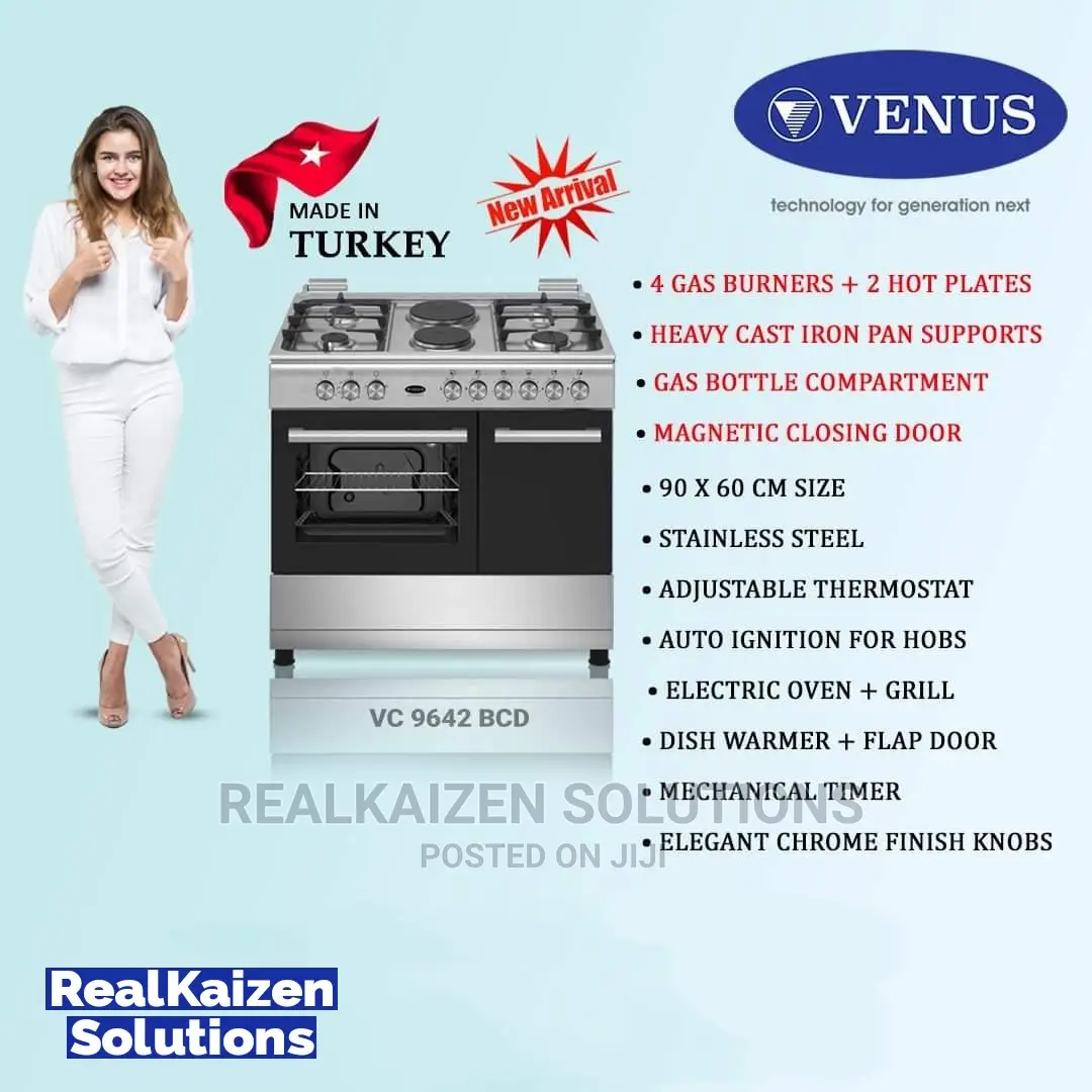 VENUS 4G+2E Freestanding Gas Cooker With Electric Oven 90cm