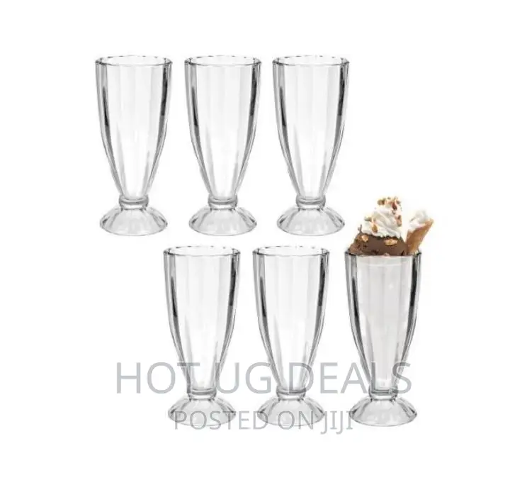 6pc of Icecream / Milkshake / Cocktail Glasses - Transparent