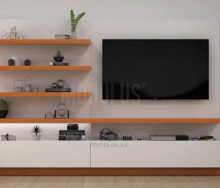 Tv Stand With Floating Shelves