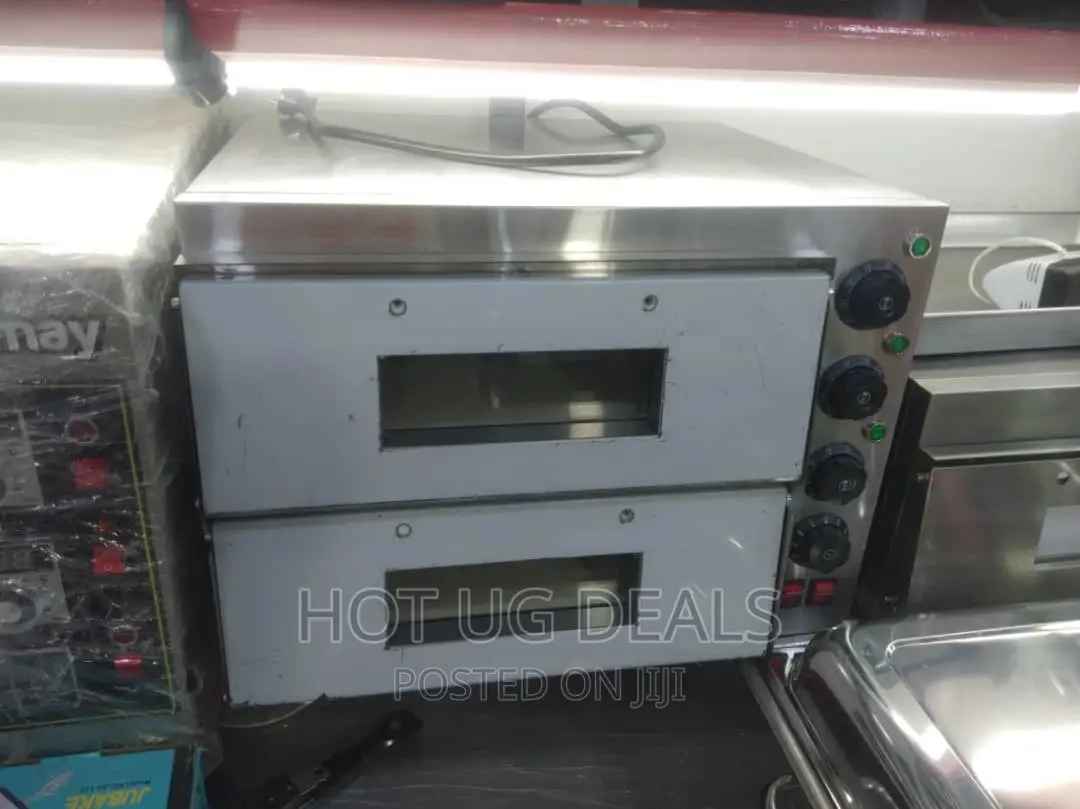 Double 2 Chamber Electric Pizza Commercial Oven - Silver