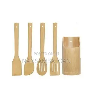 5pieces of Bamboo Kitchen Stick Set-Brown
