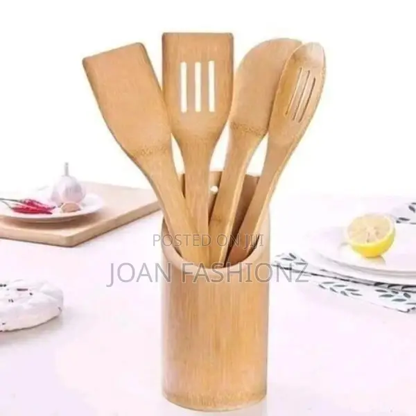 5pieces of Bamboo Kitchen Stick Set-Brown