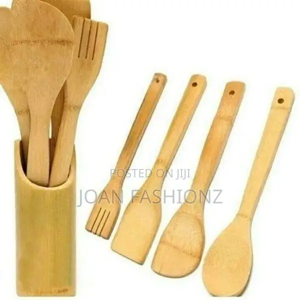 5pieces of Bamboo Kitchen Stick Set-Brown
