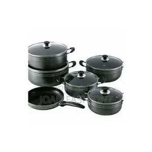 5 Cooking Pots+Free Frying Pan-Black