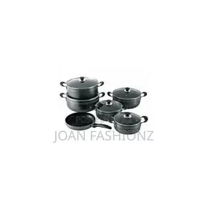 5 Cooking Pots+Free Frying Pan-Black