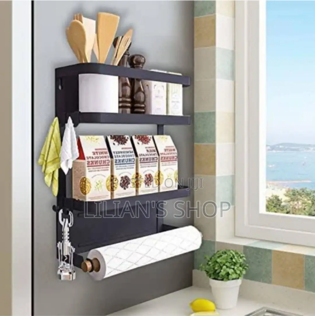 Metallic Magnetic Fridge Organizer/ Rack