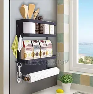 Metallic Magnetic Fridge Organizer/ Rack