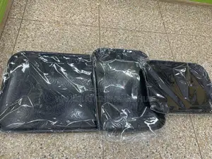 3 Set of Rubber Tray Black