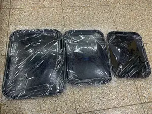 3 Set of Rubber Tray Black