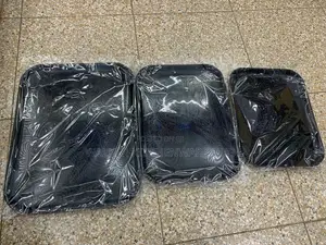 3 Set of Rubber Tray Black