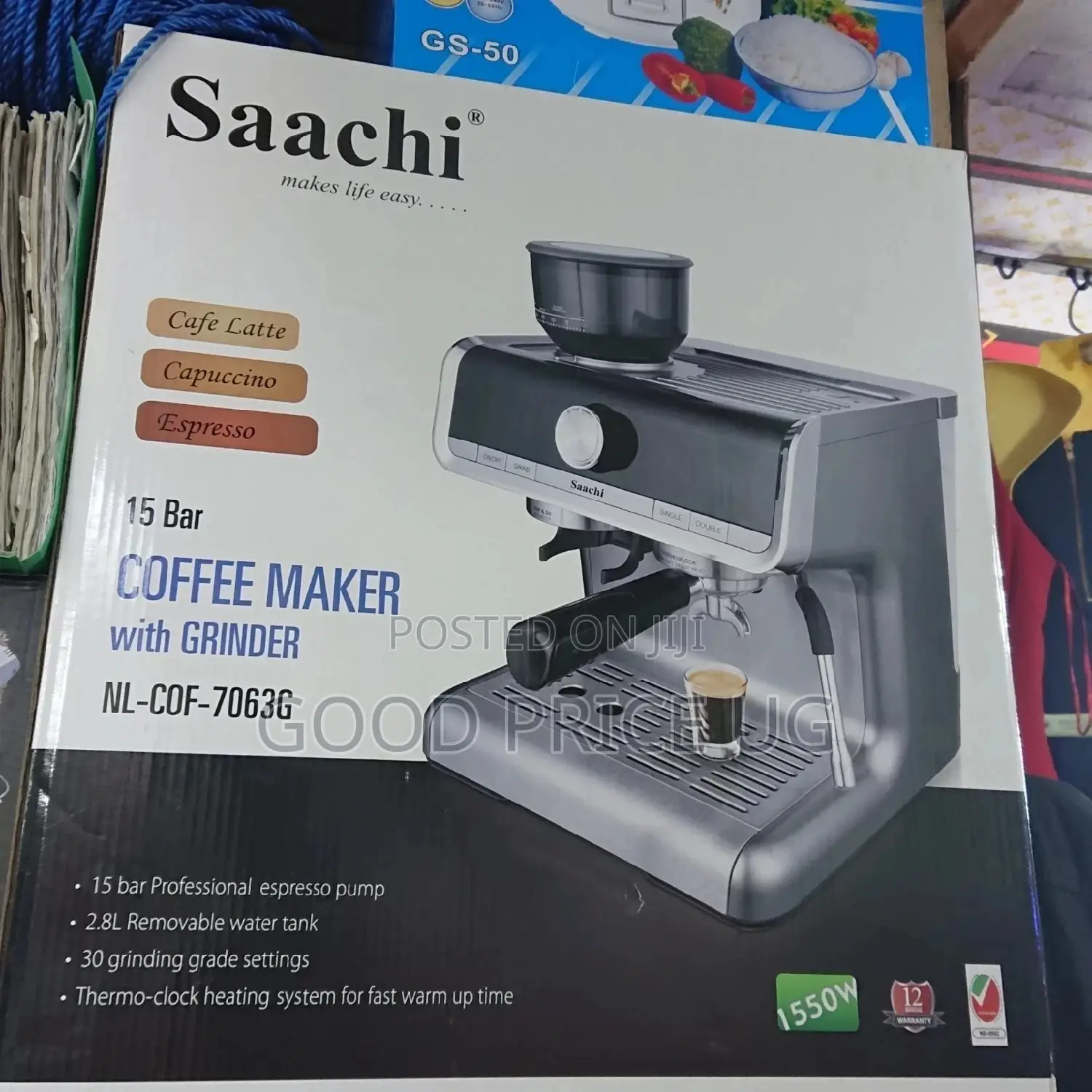 15 Bars Saachi Commercial Coffee Maker With 2 Yrs Warranty.