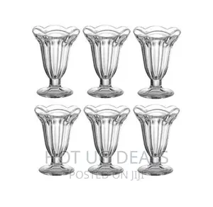 6 PCS Of Milkshake/ Ice Cream / Cocktail Glasses- Colourless