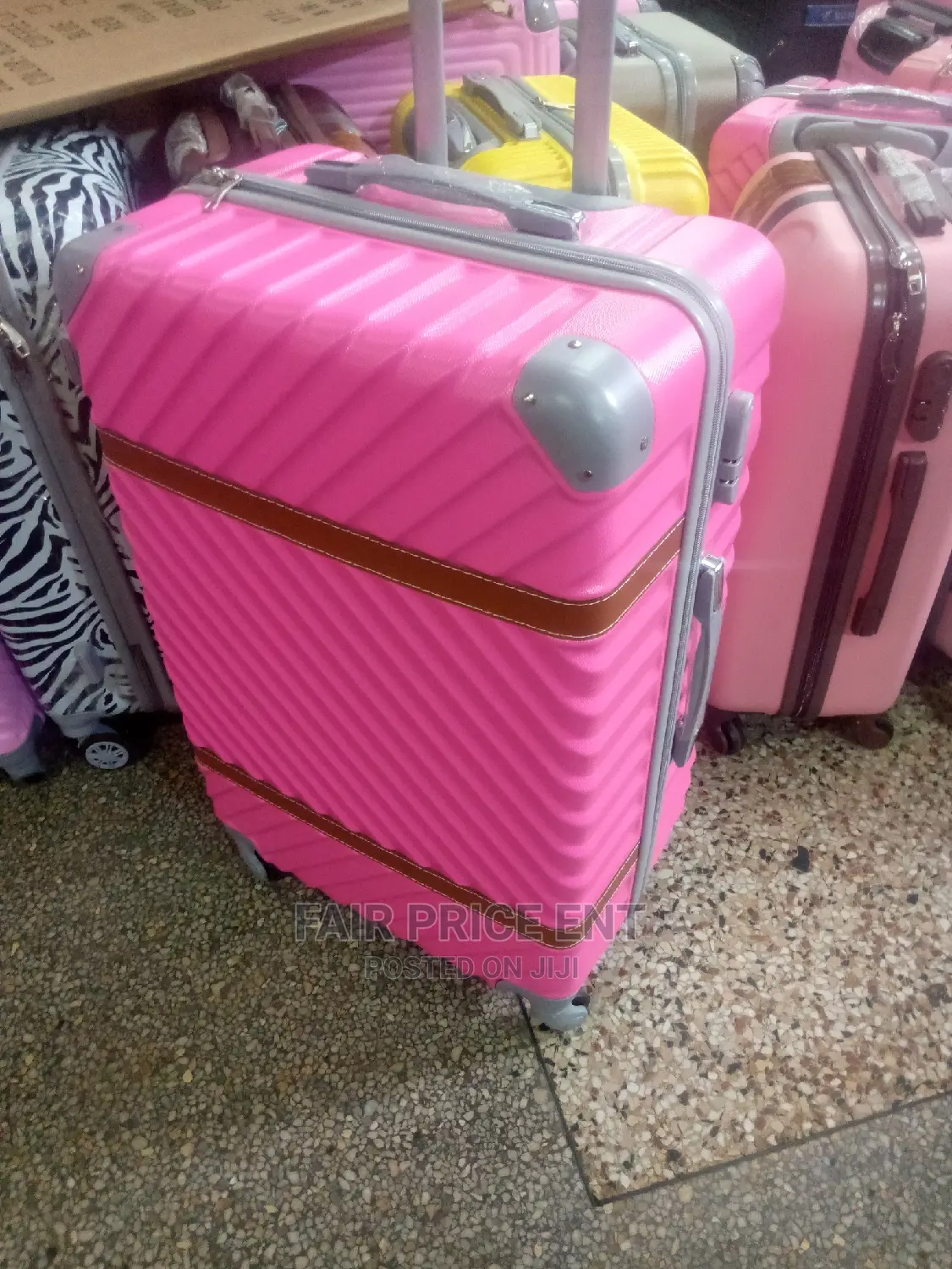 Plastic Suitcases Medium Size ( Pink)