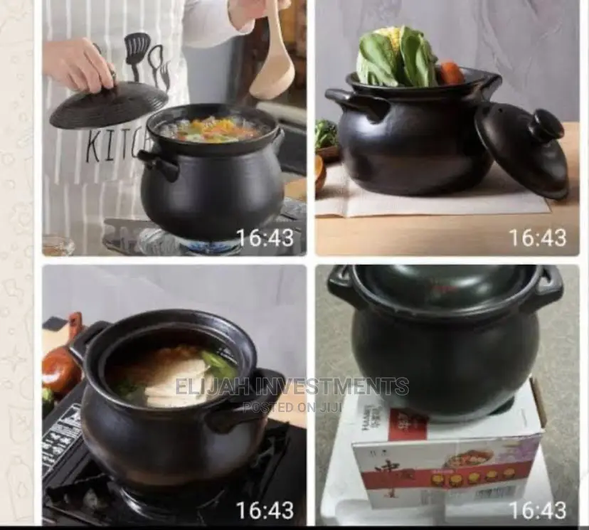 4.8L Dish Casserole Clay Ceramic Stew Cooking Pot Pan