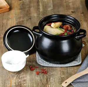 4.8L Dish Casserole Clay Ceramic Stew Cooking Pot Pan