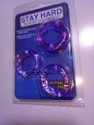 Purple Beaded Cock Rings
