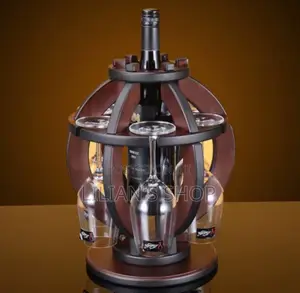 Solid Wooden Luxury Wine Rack and Glass Holder