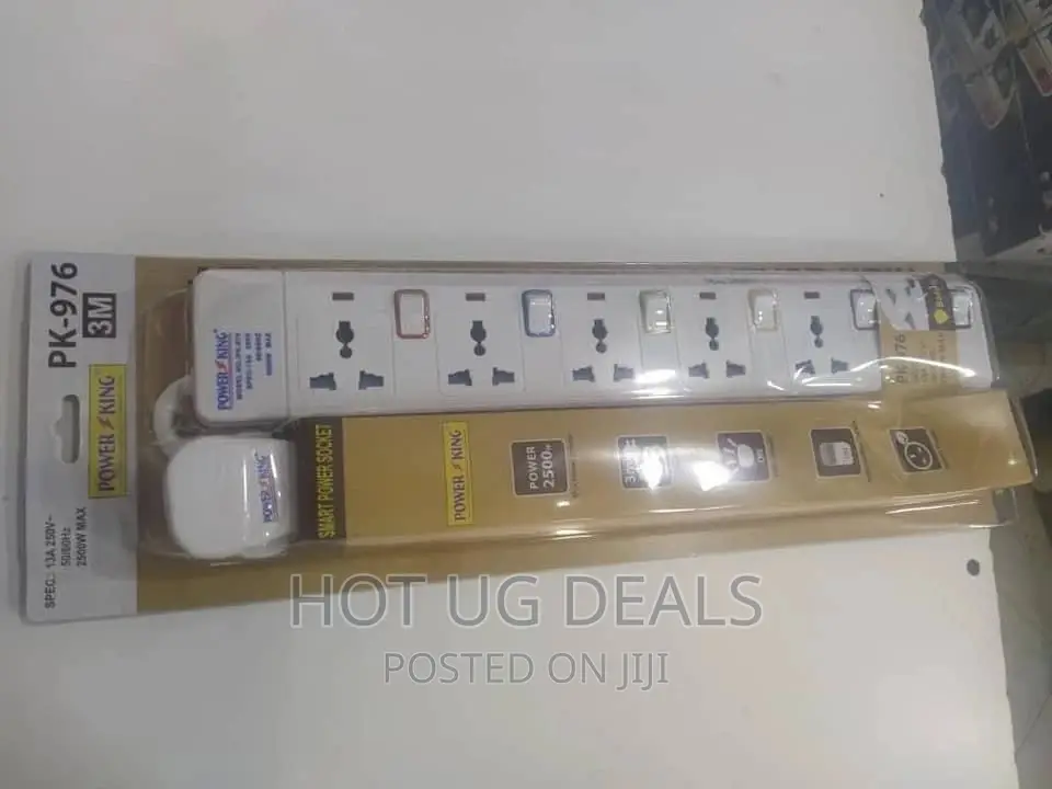 Power King 5 Way Power Extension 3M Cable – White