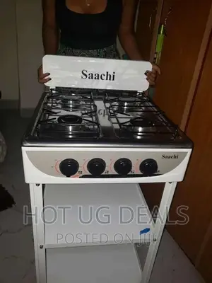 Saachi Stainless Steel 4gas Burner Stove With Shelves –Black