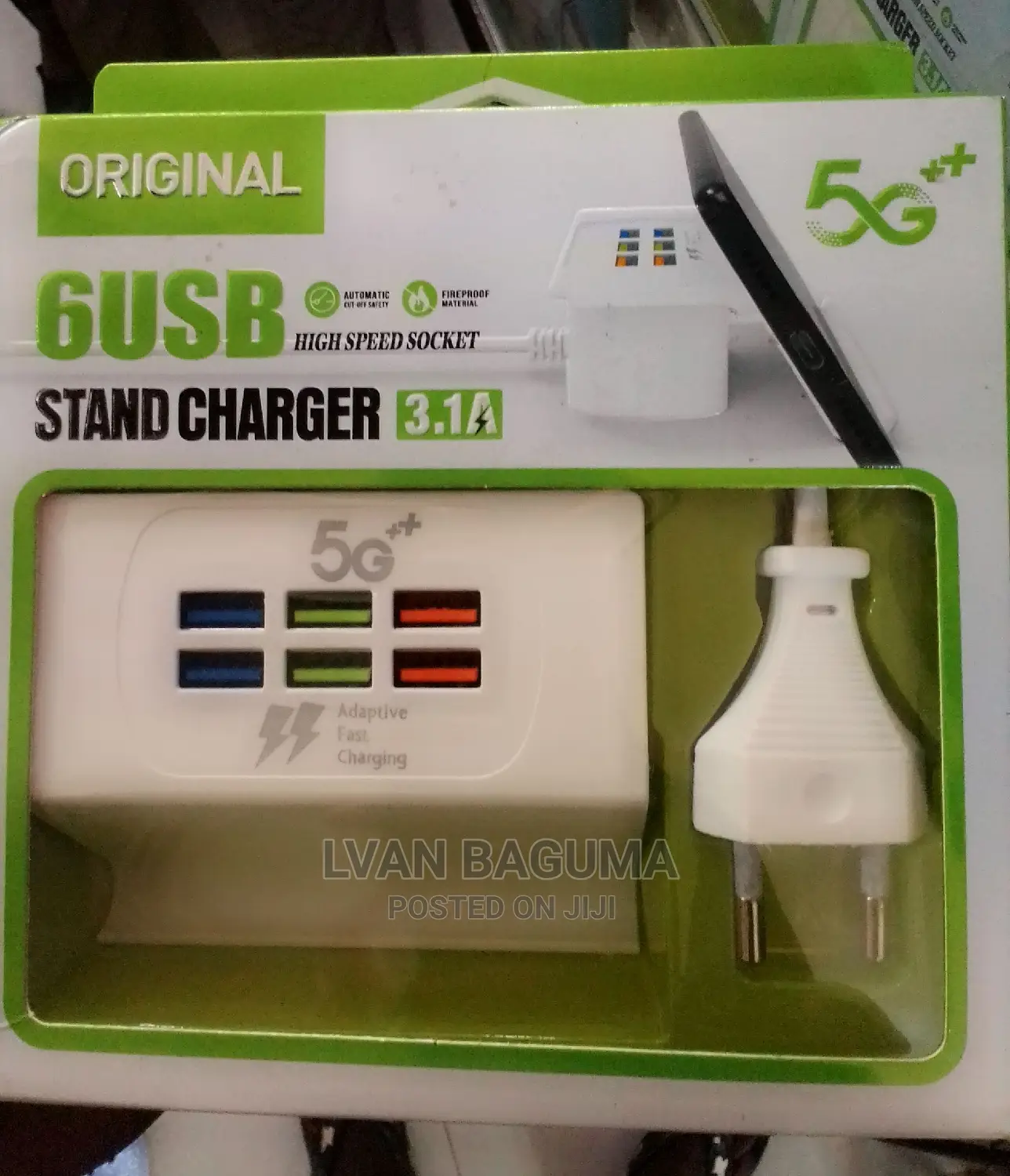 Original 6 USB Ports Stand Charger - High Speed Socket