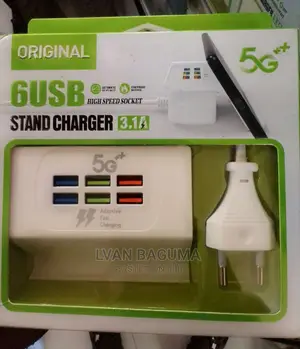 Original 6 USB Ports Stand Charger - High Speed Socket