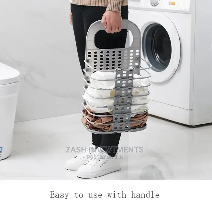 Wall Mounted Folding Laundry Basket in Central Division Home